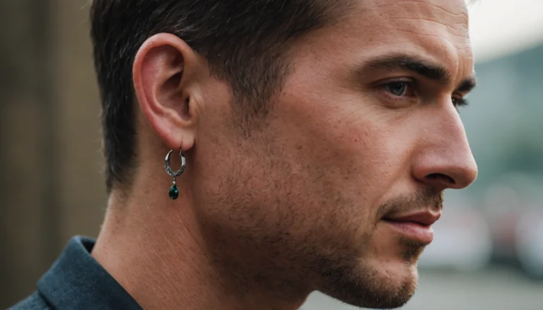 boucle d'oreille a droite homme
